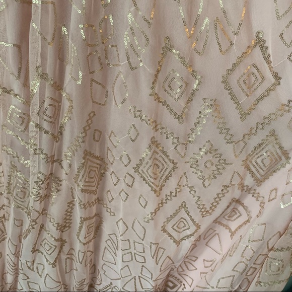 Angelina Faccenda 20475 - Blush Sequin Floor Length Dress Keyhole Back - size 4 - Picture 9 of 13